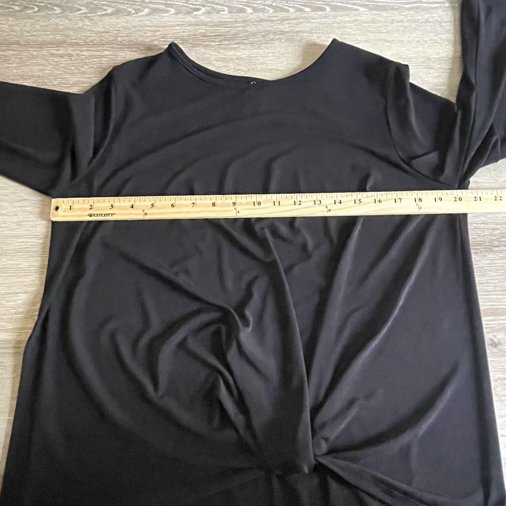 Clara Sun Woo Tunic Top Womens Medium Black Oversized Minimalist Slinky Stretch - Picture 3 of 6